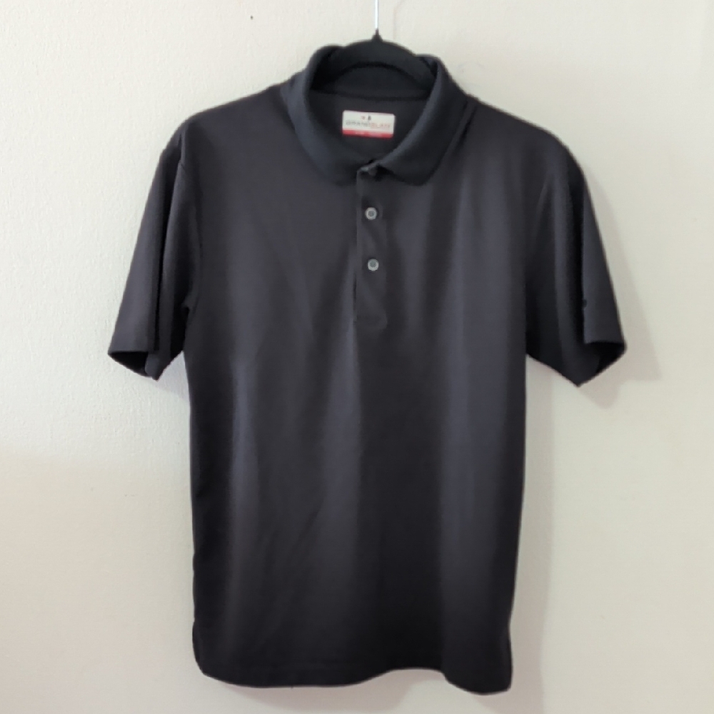 Grand Slam Performance Black Polo Shirt Short Sleeve Tennis Prep Men's Size S